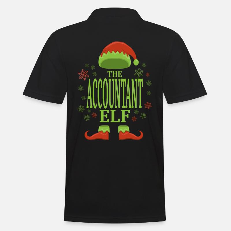 Buchhalter Weihnachtself - Männer Poloshirt - Schwarz