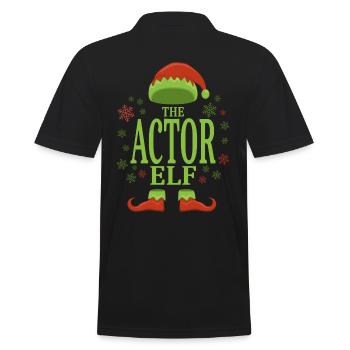 Actor Christmas Elf - Men's Polo Shirt - black - Back - Kai (181cm)
