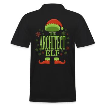 Architekt Weihnachtself - Männer Poloshirt - Schwarz - Hinten - Kai (181cm)