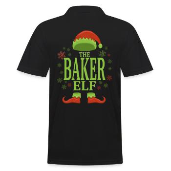 Bäcker Weihnachtself - Männer Poloshirt - Schwarz - Hinten - Kai (181cm)