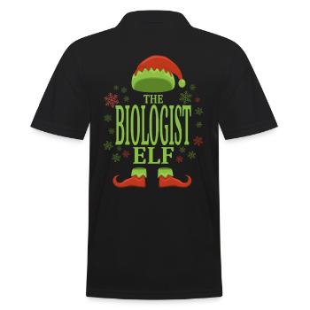 Biologist Christmas Elf - Men's Polo Shirt - black - Back - Kai (181cm)