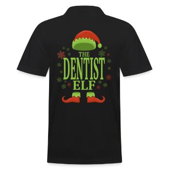 Dentist Christmas Elf - Men's Polo Shirt - black - Back - Kai (181cm)