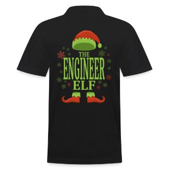 Ingenieur Weihnachtself - Männer Poloshirt - Schwarz - Hinten - Kai (181cm)