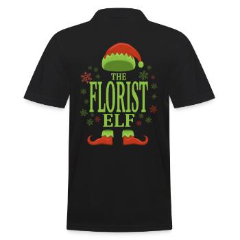 Florist Weihnachtself - Männer Poloshirt - Schwarz - Hinten - Kai (181cm)