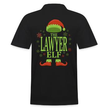 Anwalt Weihnachtself - Männer Poloshirt - Schwarz - Hinten - Kai (181cm)