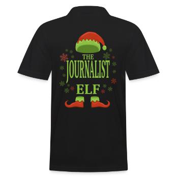 Journalist Weihnachtself - Männer Poloshirt - Schwarz - Hinten - Kai (181cm)
