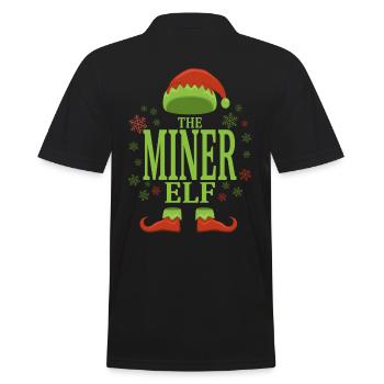 Bergarbeiter Weihnachtself - Männer Poloshirt - Schwarz - Hinten - Kai (181cm)