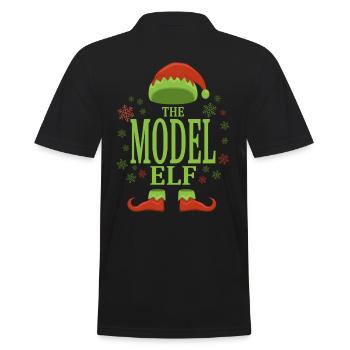 Model Weihnachtself - Männer Poloshirt - Schwarz - Hinten - Kai (181cm)
