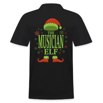 Musicien elfe de Noël - Polo Homme - noir - Dos - Kai (181cm)
