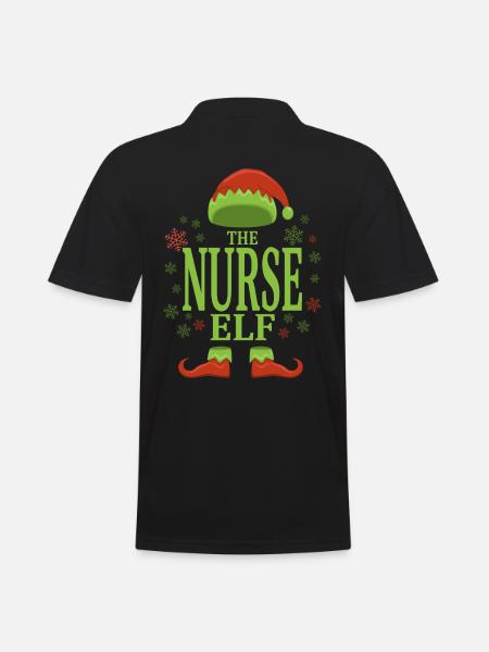 Nurse Christmas Elf - Men's Polo Shirt - black