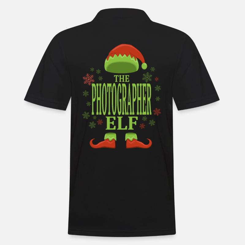 Fotograf Weihnachtself - Männer Poloshirt - Schwarz