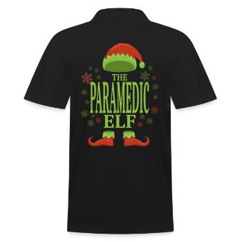 Paramedic Christmas Elf - Men's Polo Shirt - black - Back - Kai (181cm)