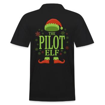 Pilot Christmas Elf - Men's Polo Shirt - black - Back - Kai (181cm)
