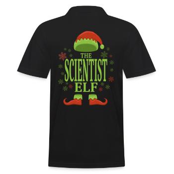 Wissenschaftler Weihnachtself - Männer Poloshirt - Schwarz - Hinten - Kai (181cm)