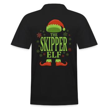 Skipper Weihnachtself - Männer Poloshirt - Schwarz - Hinten - Kai (181cm)