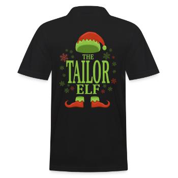 Schneider Weihnachtself - Männer Poloshirt - Schwarz - Hinten - Kai (181cm)