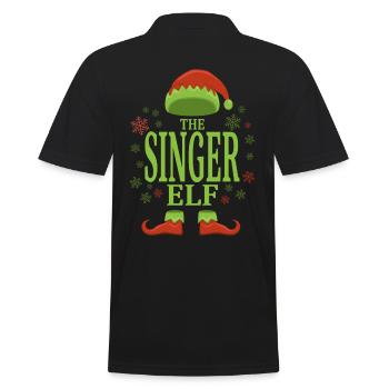 Sänger Weihnachtself - Männer Poloshirt - Schwarz - Hinten - Kai (181cm)