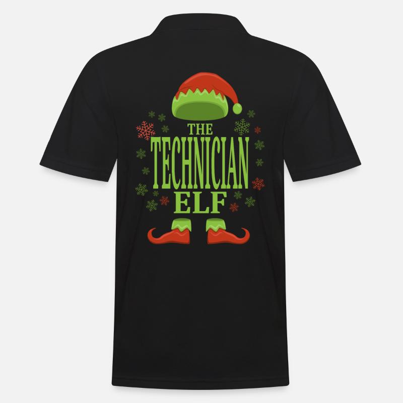 Techniker Weihnachtself - Männer Poloshirt - Schwarz