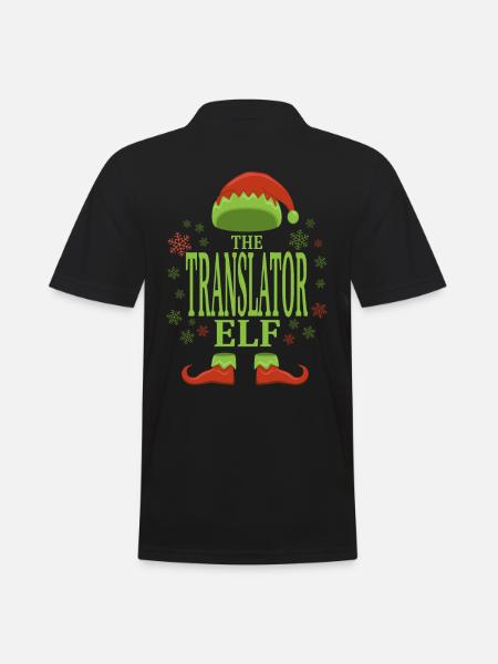 Translator Christmas Elf - Men's Polo Shirt - black