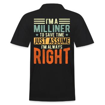 Milliner - Men's Polo Shirt - black - Back - Kai (181cm)