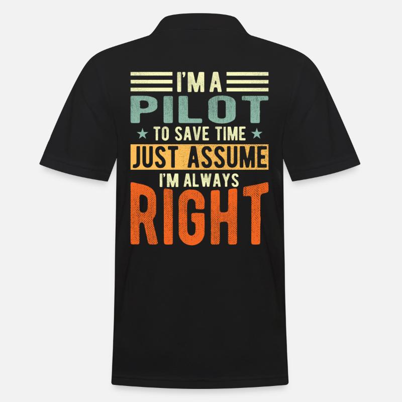 Pilot - Männer Poloshirt - Schwarz