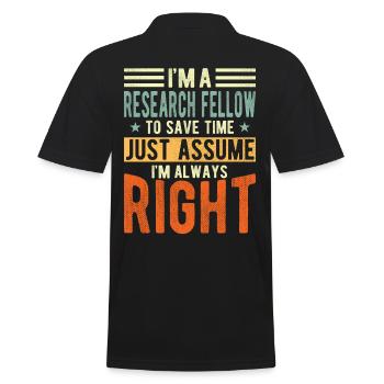 Research Associate - Men's Polo Shirt - black - Back - Kai (181cm)