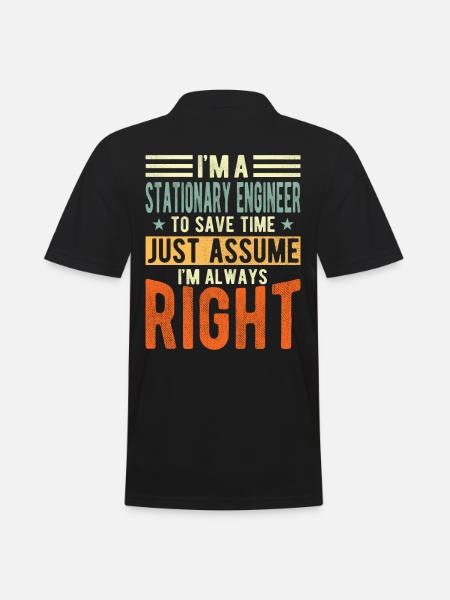 Stationary Engineer - Men's Polo Shirt - black