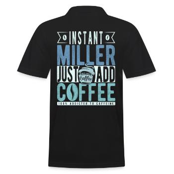 Müller coffee saying - Men's Polo Shirt - black - Back - Kai (181cm)