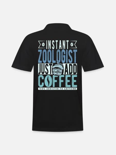 Zoologe Kaffee Spruch - Männer Poloshirt - Schwarz