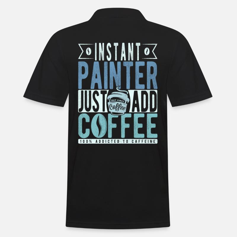 Peintre café dicton - Polo Homme - noir