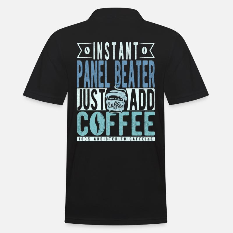 Panel Racket Coffee Saying - Men's Polo Shirt - black