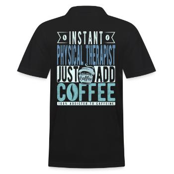 Physiotherapeut Kaffee Spruch - Männer Poloshirt - Schwarz - Hinten - Kai (181cm)