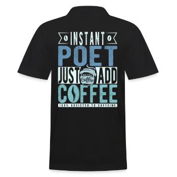 Dichter Kaffee Spruch - Männer Poloshirt - Schwarz - Hinten - Kai (181cm)