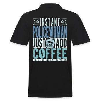 Le café de la policière disant - Polo Homme - noir - Dos - Kai (181cm)