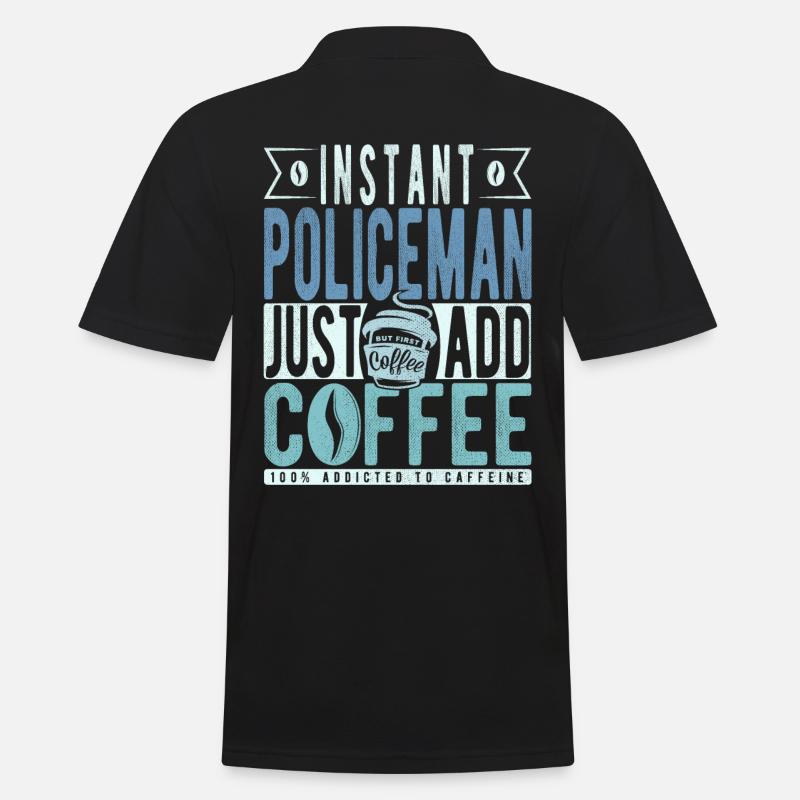 Café de policier disant - Polo Homme - noir