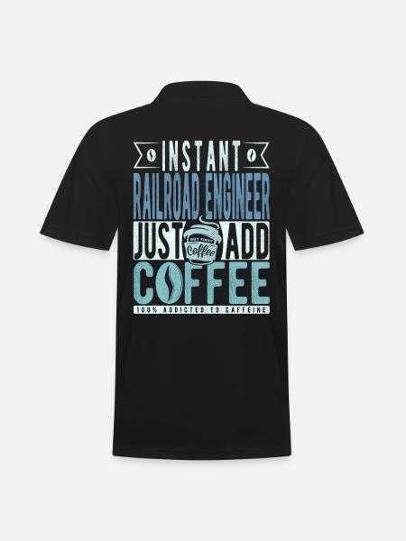 Railway engineer coffee saying - Men's Polo Shirt - black