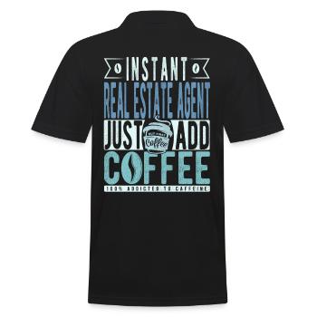 Real estate agent coffee saying - Men's Polo Shirt - black - Back - Kai (181cm)