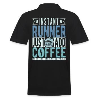 Läufer Kaffee Spruch - Männer Poloshirt - Schwarz - Hinten - Kai (181cm)