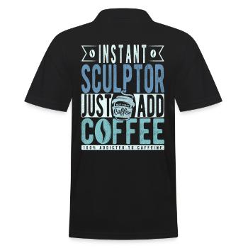 Sculptor coffee saying - Men's Polo Shirt - black - Back - Kai (181cm)