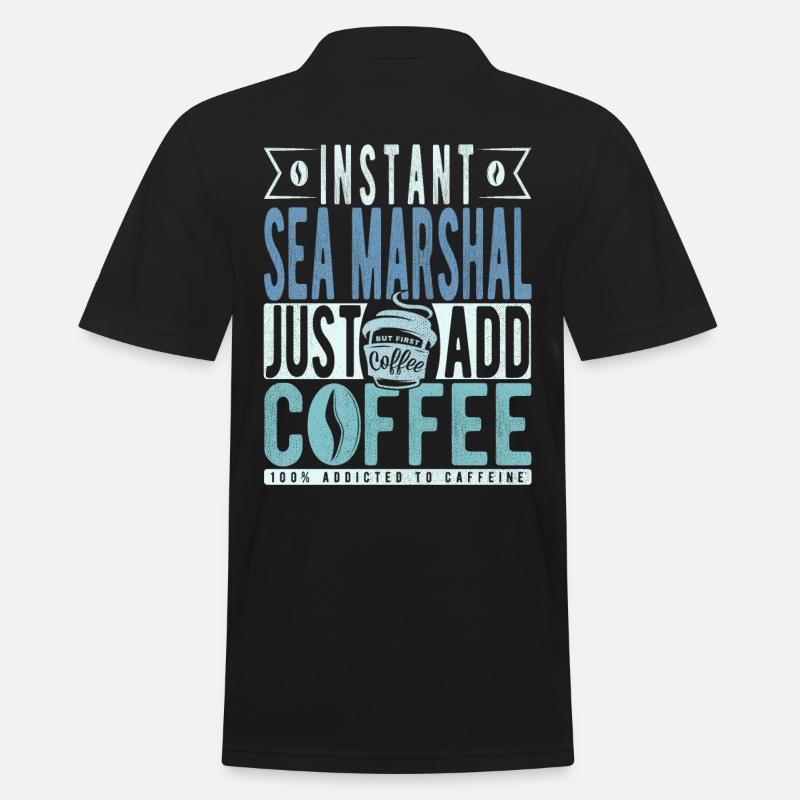 Seemarsch Kaffee Spruch - Men's Polo Shirt - black