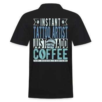Tattoo-künstler Kaffee Spruch - Männer Poloshirt - Schwarz - Hinten - Kai (181cm)