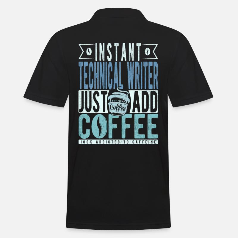 Technischer Schreiber Kaffee Spruch - Männer Poloshirt - Schwarz