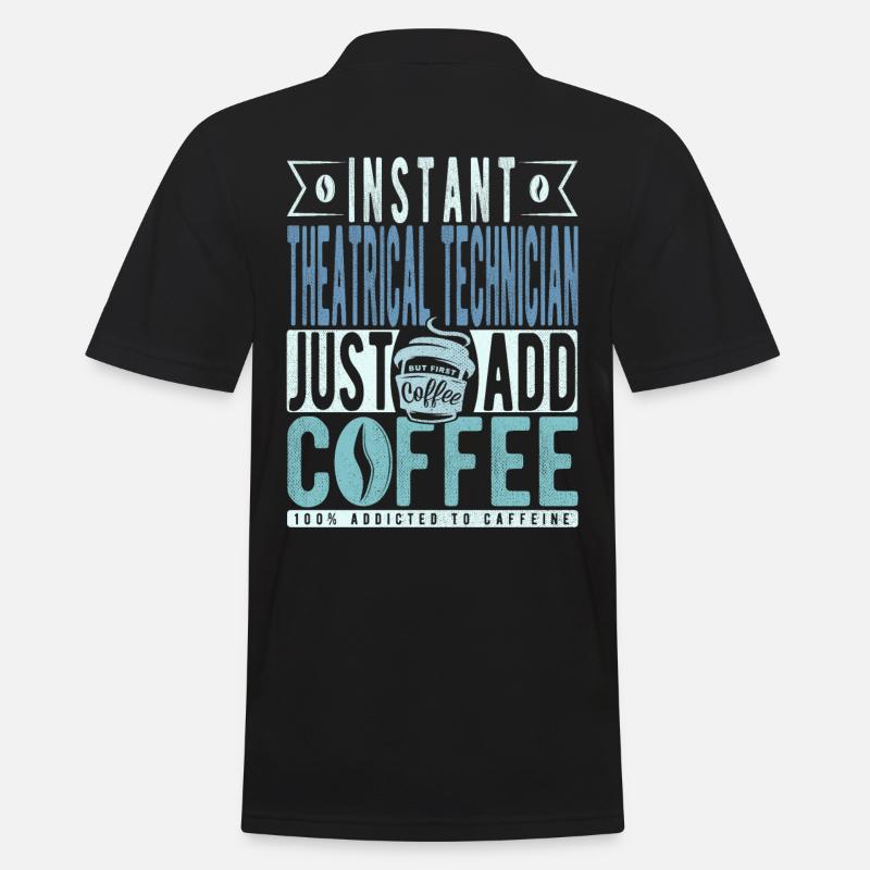 Theatertechniker Kaffee Spruch - Männer Poloshirt - Schwarz