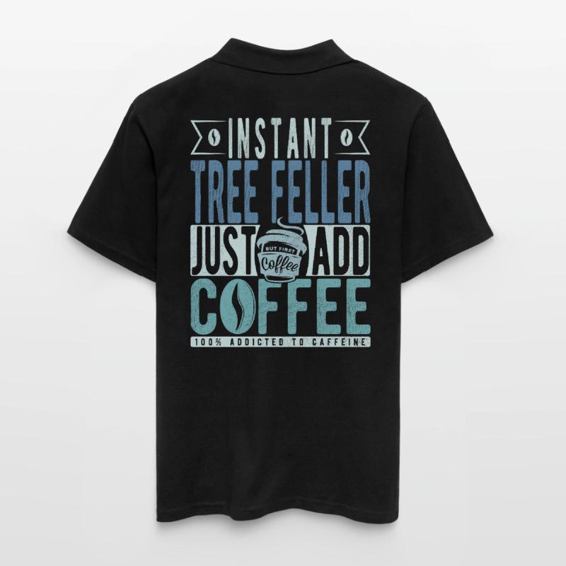 Baum Faller Kaffee Spruch Männer Poloshirt