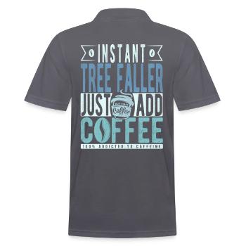 Baumfaller Kaffee Spruch - Männer Poloshirt - Anthrazit - Hinten - Nico (186cm)