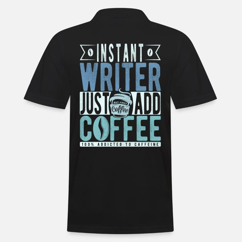Citation de café de l’écrivain - Polo Homme - noir