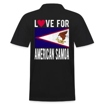 American Samoa Islands Souvenir - Men's Polo Shirt - black - Back - Kai (181cm)