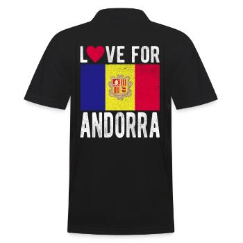Andorra Souvenir - Männer Poloshirt - Schwarz - Hinten - Kai (181cm)