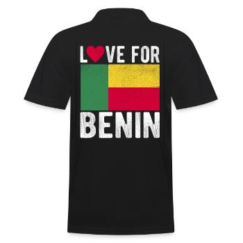 Benin Souvenir - Männer Poloshirt - Schwarz - Hinten - Kai (181cm)