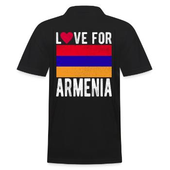 Armenien Souvenir - Männer Poloshirt - Schwarz - Hinten - Kai (181cm)